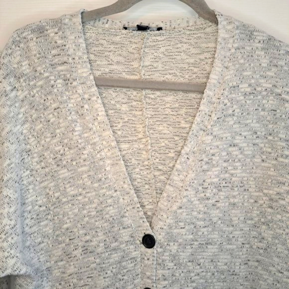 American Eagle Gray Variegated Button Down V Neck… - image 3
